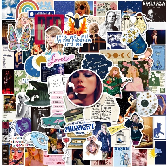 Taylor Swift Other - 100 Taylor Swift vinyl stickers Midnight theme